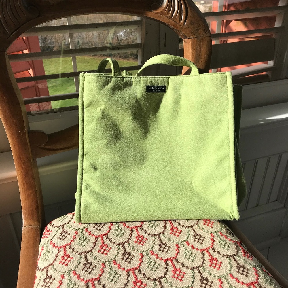 Vintage suede lime green Kate spade purse